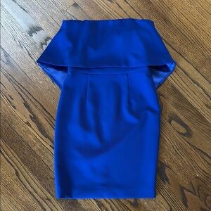 Z JAYGODFREY Women’s 0 Royal Blue Strapless Symmetrical Dress